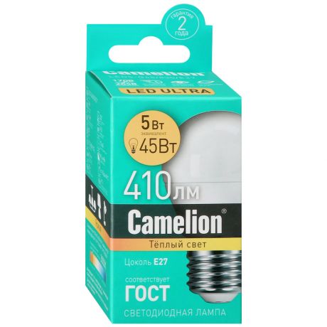 Лампа светодиодная Camelion Led5-G45/830/E27 5Вт 220В