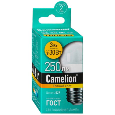 Лампа светодиодная Camelion Led3-G45/830/E27 3Вт 220В
