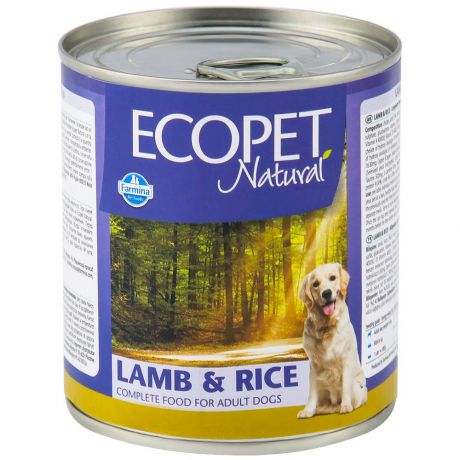 Корм влажный Farmina Ecopet Natural Adult с ягненком и рисом для взрослых собак 300 г