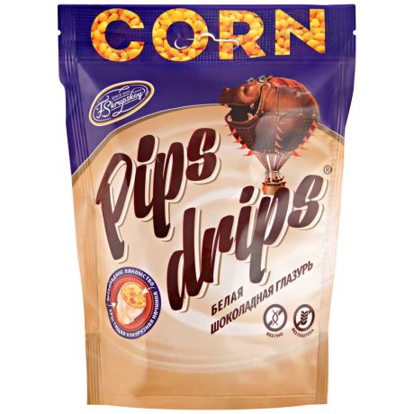 Драже Pips Drips White Хрустящее кукурузное в белой шоколадной глазури 100 г
