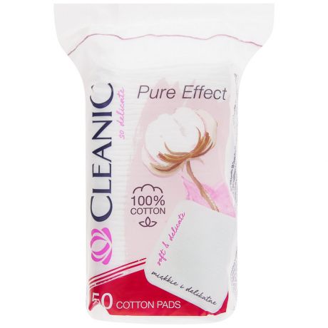 Диски гигиенические Cleanic Pure Effect квадратные 50 штук