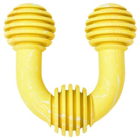Игрушка Duvo+ Подкова резиновая с ароматом банана жёлтая для собак 8 см