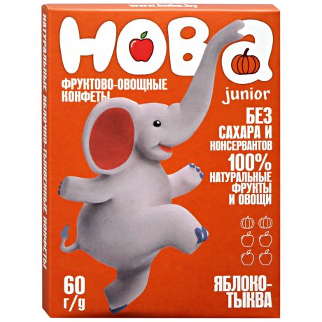 Конфеты фруктово-овощные Хоба Яблоко-Тыква 60 г