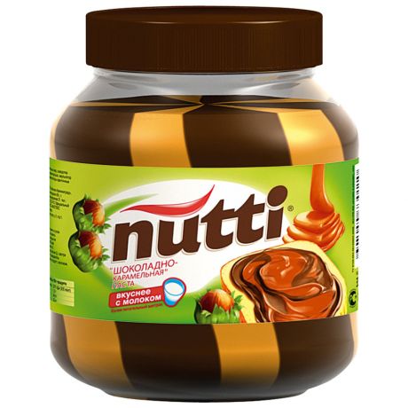 Паста Nutti шоколадно-карамельная ореховая с добавлением какао 330 г