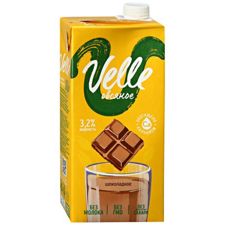 Напиток Velle растительный овсяный со вкусом Шоколада 3.2% 1 л