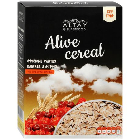 Хлопья ALTAY superfood цельнозерновые с проростками из овса, клюквы, отрубей 6 пакетиков по 35 г