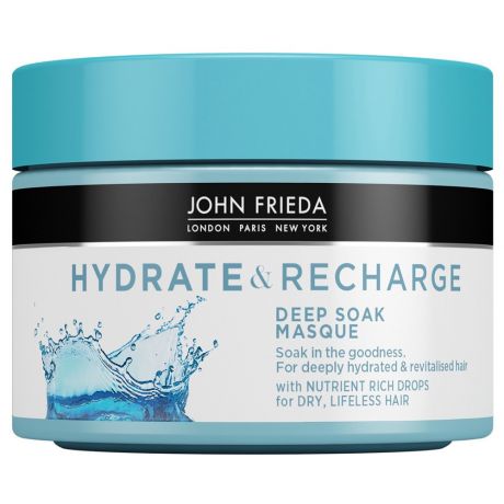 Маска для сухих обезвоженных поврежденных волос John Frieda Hydrate & Recharge Интенсивно увлажняющая 250 мл