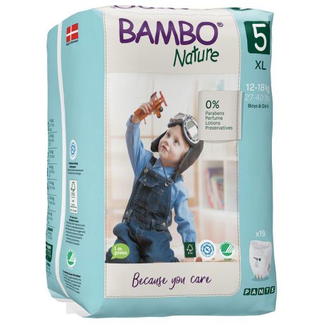 Подгузники-трусики Bambo Nature 5 (12-18 кг, 19 штук)