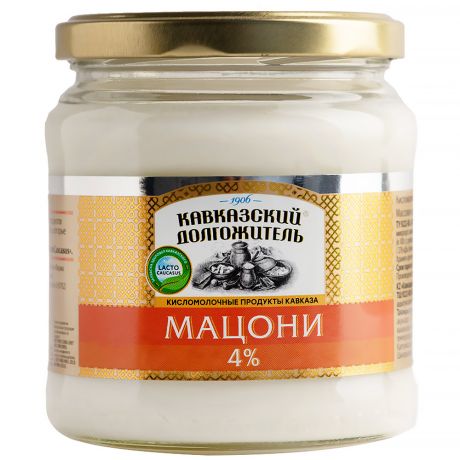 Мацони Кавказский долгожитель 4% 400 г