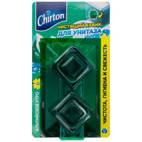 Чистящий кубик Chirton Альпийское Утро для унитаза 2-в-1 2 штуки по 50 г