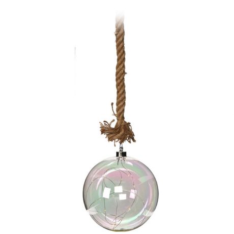 Светильник Koopman шар диаметр 20 см 29 led на джутовой веревке