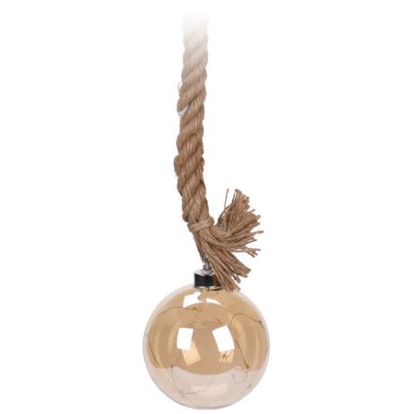 Светильник Koopman шар бежевый диаметр 10 см 10 led на джутовой веревке