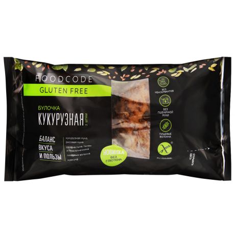 Булочка кукурузная Foodcode без глютена 2 штуки по 60 г