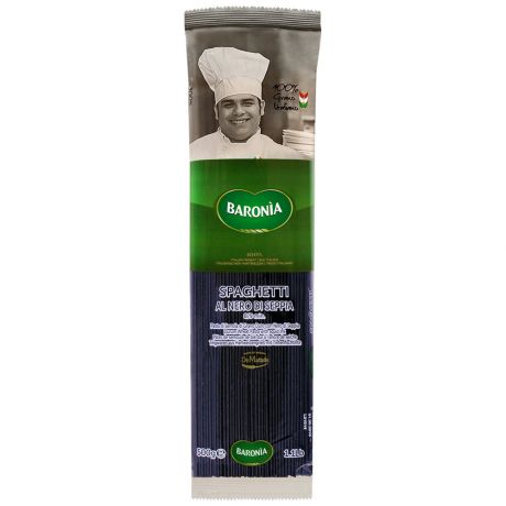 Макароны Baronia Спагетти Spaghetti Nero Seppia с чернилами каракатицы 500 г