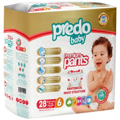 Подгузники-трусики Predo Baby 6 (15+ кг, 28 штук)