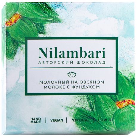 Шоколад Nilambari молочный на овсяном молоке с фундуком