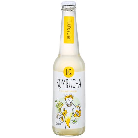 Комбуча HQ Kombucha Жасмин с цветами жасмина живой напиток 0.33 л