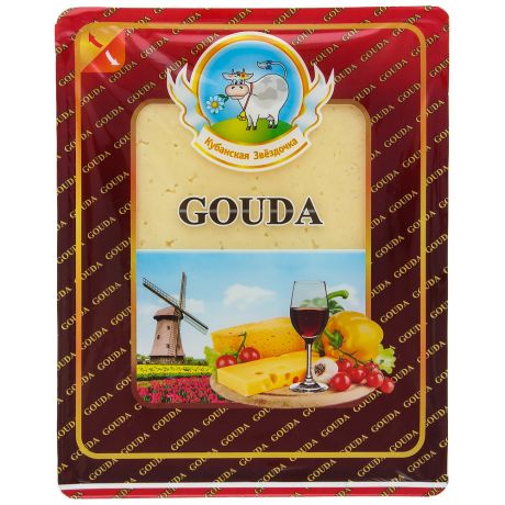 Сыр полутвердый Кубанская звездочка Гауда нарезка 45% 150 г