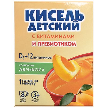Кисель Витошка для детей с витаминами и пребиотиком со вкусом абрикоса 8 штук по 25 г