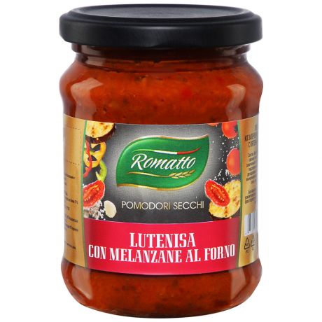 Лютеница Romatto из запеченных баклажанов с вялеными томатами 250 г