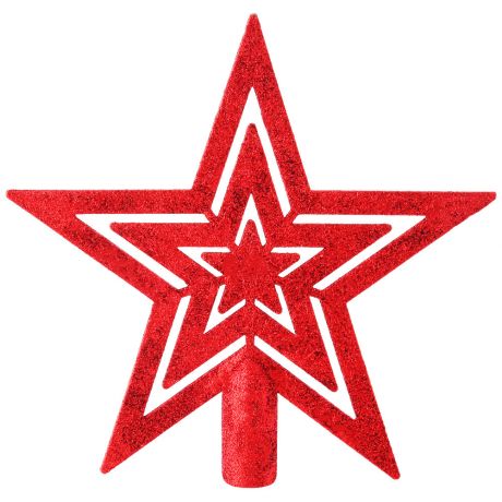 Украшение Новогоднее Magic Time верхушка Красная звезда на елку 20х19х2 см
