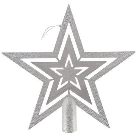 Украшение Новогоднее Magic Time Звезда-верхушка на елку серебро резная 19x2x8.5 см