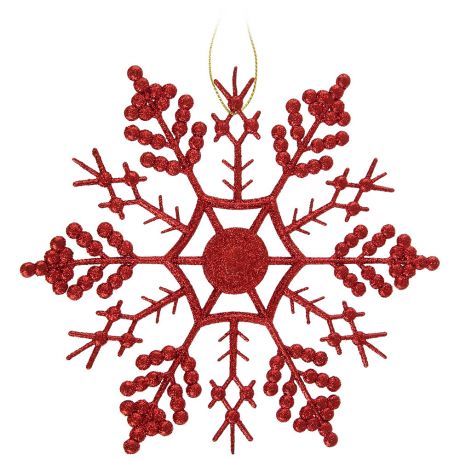 Украшение Новогоднее Magic Time подвесное елочное Снежинка-паутинка красная 16.5х16.5х0.2 см