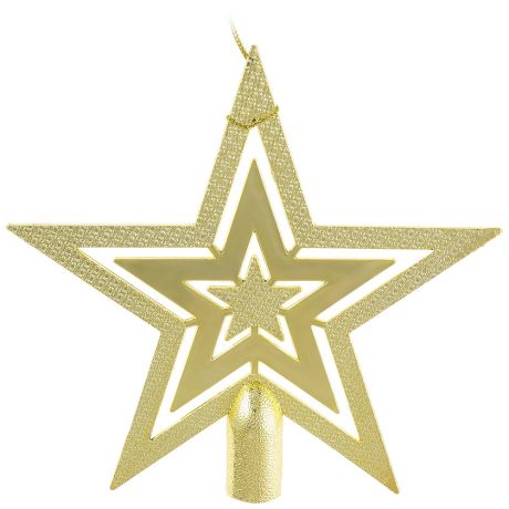 Украшение Новогоднее Magic Time Звезда-верхушка на елку золото резная 19x2x8.5 см