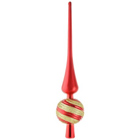 Елочное украшение-верхушка на елку Magic Time новогоднее Пика рельеф красная 27.8x5.8x5.8 см