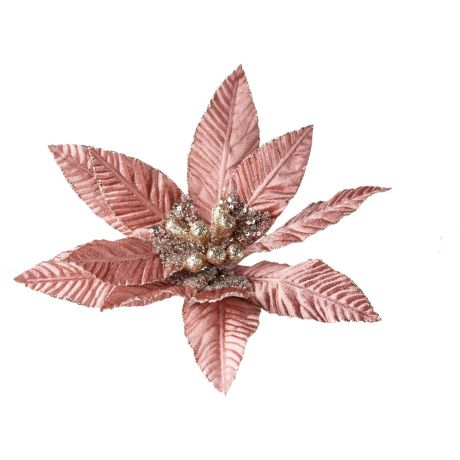 Елочное украшение Magic Time новогоднее Цветок авангард розовый на клипсе 30x14 см