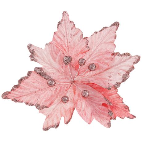 Елочное украшение Magic Time новогоднее Нежная лилия в розовом на клипсе 25x19 см