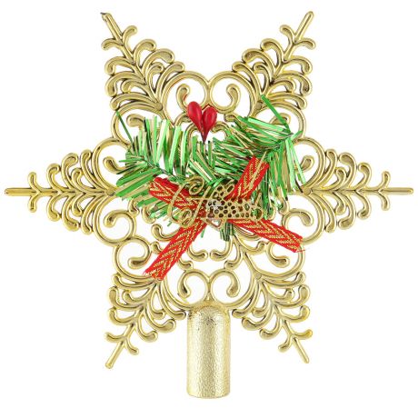 Елочное украшение-верхушка на елку Magic Time новогоднее Ажурная звезда 15x15 см