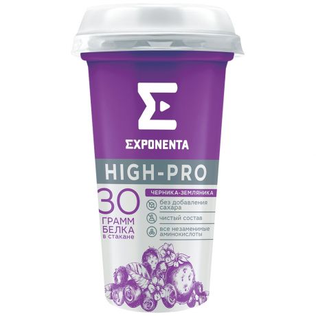 Напиток Exponenta High-pro кисломолочный черника-земляника 250 г