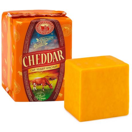 Сыр полутвердый Староминский сыродел Чеддер красный 50% 1.1-1.5 кг