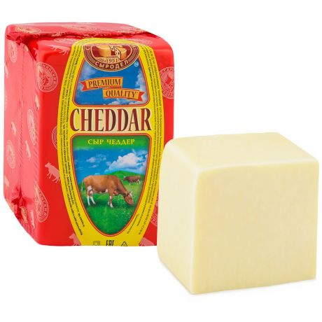 Сыр полутвердый Староминский сыродел Чеддер 50% 1.1-1.5 кг