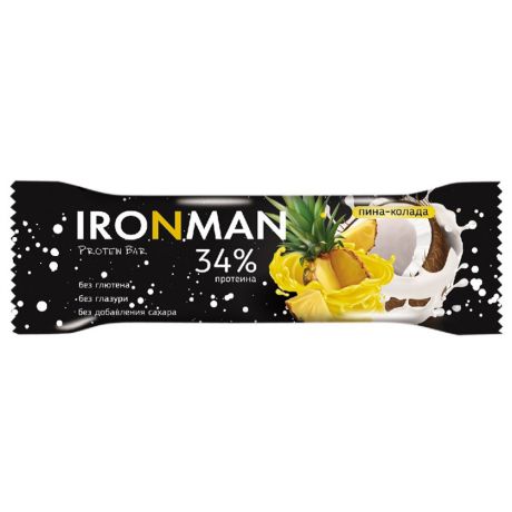 Батончик Ironman протеиновый 34% Protein Bar со вкусом пина-колады 50 г