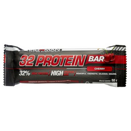 Батончик Ironman протеиновый 32 % Protein со вкусом фруктов в тёмной глазури 50 г