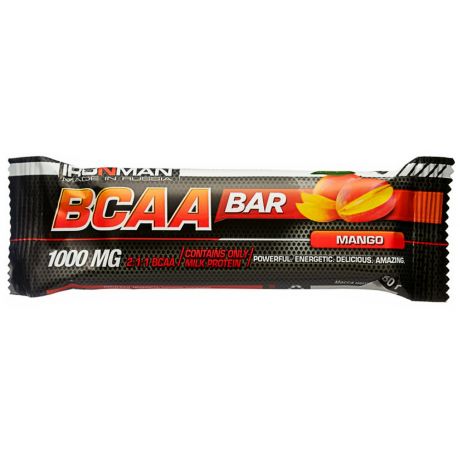 Батончик Ironman протеиновый Bcaa Bar со вкусом манго в тёмной глазури 50 г