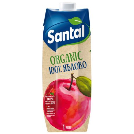 Сок Santal Organic Яблочный Prisma 1л