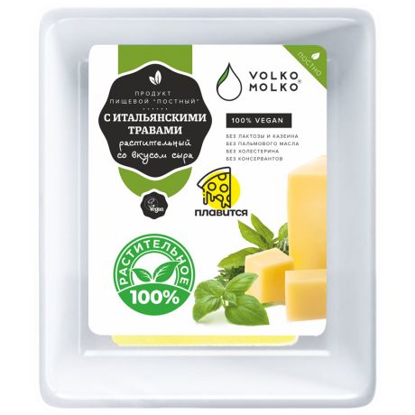 Продукт пищевой растительный VolkoMolko постный с итальянскими травами со вкусом сыра 180 г