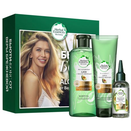 Подарочный набор Herbal Essences Aloe Vera Авокадо Шампунь + Бальзам-ополаскиватель + Масло для волос 8в1 755мл