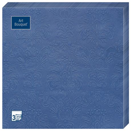 Салфетки бумажные Art Bouquet 3 слоя Барокко Благородный синий с теснением 33х33 см 16 листов