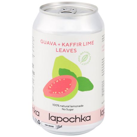 Напиток Lapochka безалкогольный среднегазированный Guava Kaffir Lime Leaves 0.33 л