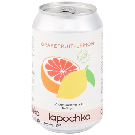 Напиток Lapochka Лимонад безалкогольный среднегазированный Grapefruit Lemon 0.33 л