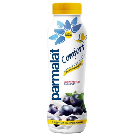 Биойогурт питьевой Parmalat Comfort Черная смородина безлактозный 1.5% 290 г