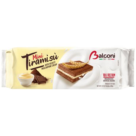 Пирожные Balconi шоколадные бисквитные с кремом из сыра маскарпоне 300 г