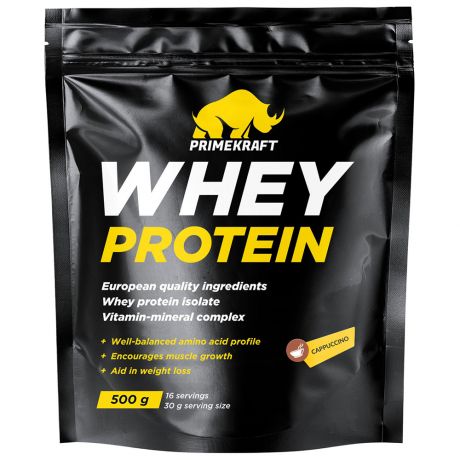 Протеин Prime Kraft сывороточный Whey со вкусом Капучино 500 г