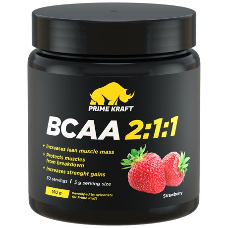 Комплекс Prime Kraft аминокислотный BCAA 2:1:1 со вкусом Клубника 150 г