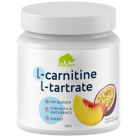 Жиросжигатель Prime Kraft L-CARNITINE L-TARTRATE L-карнитин со вкусом Персик-маракуйя 200 г