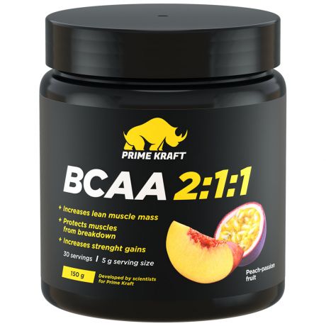 Комплекс Prime Kraft аминокислотный BCAA 2:1:1 со вкусом Персик-маракуйя 150 г